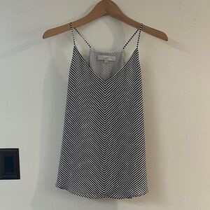LOFT Black and White Chevron Camisole
